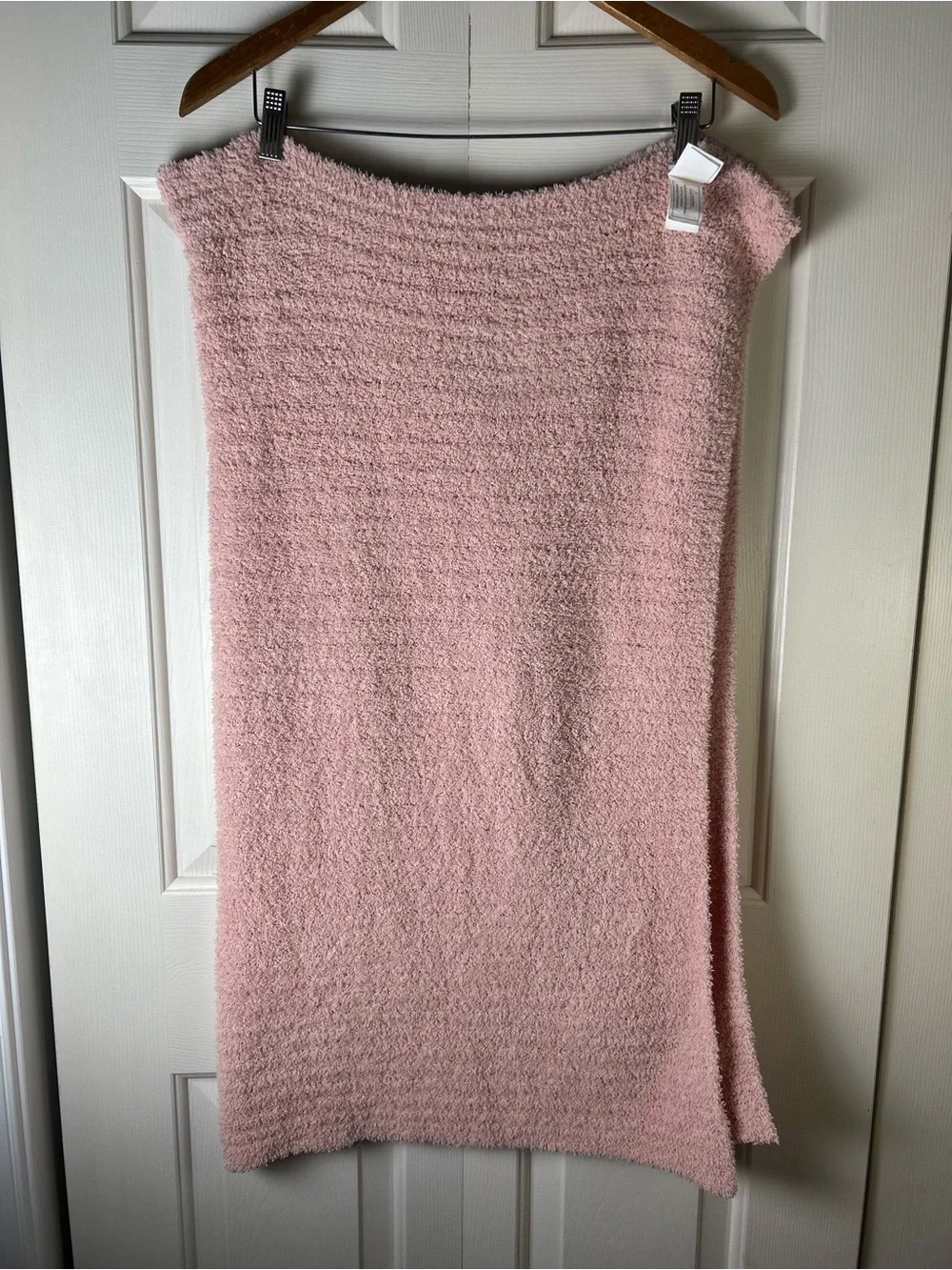 Bearpaw Pink Chenille Baby Blanket Sweater Knit Soft Ribbed Security Lovey